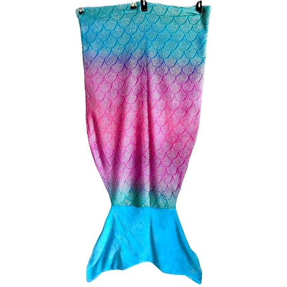 NWOT Justice Mermaid Tail Blanket 60” x 25” Pink Purple Blue - Picture 1 of 8